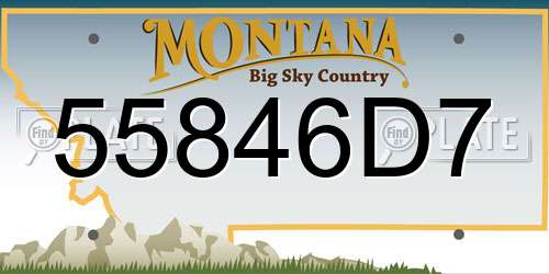 55846D7 Montana License Plate