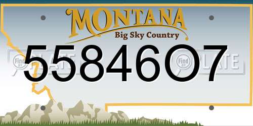 55846O7 Montana License Plate