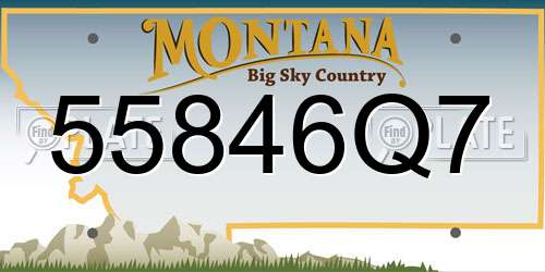 55846Q7 Montana License Plate