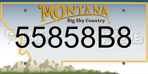 55858B8 Montana License Plate