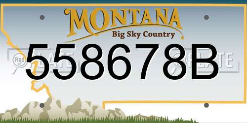 558678B Montana License Plate