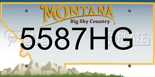 5587HG Montana License Plate