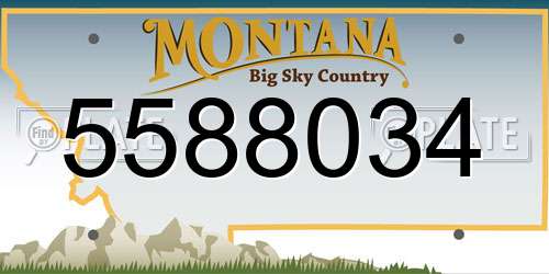 5588034 Montana License Plate