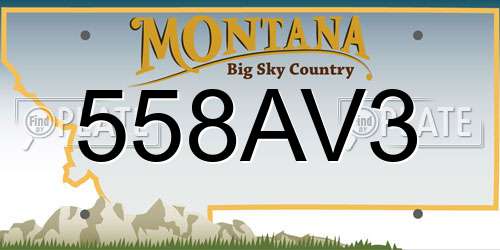 558AV3 Montana License Plate
