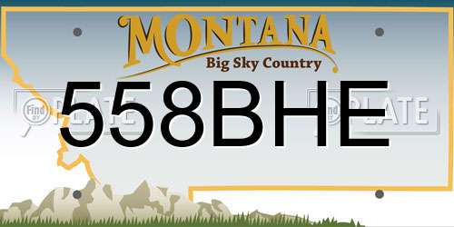 558BHE Montana License Plate