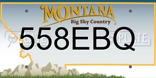 558EBQ Montana License Plate