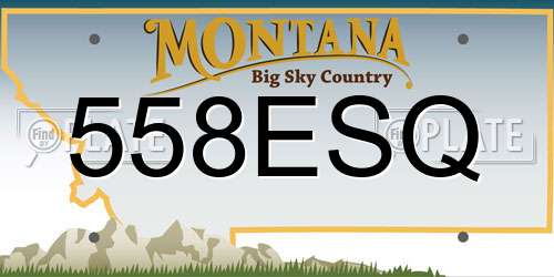 558ESQ Montana License Plate