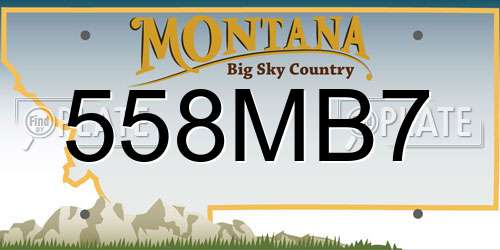 558MB7 Montana License Plate