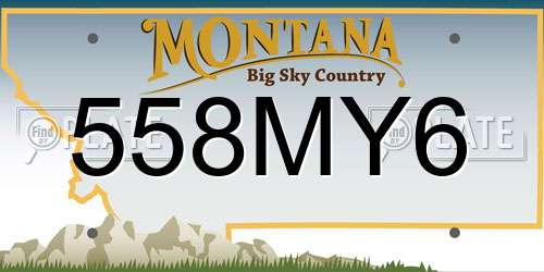 558MY6 Montana License Plate