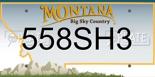 558SH3 Montana License Plate