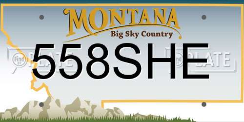 558SHE Montana License Plate