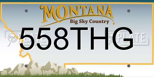 558THG Montana License Plate