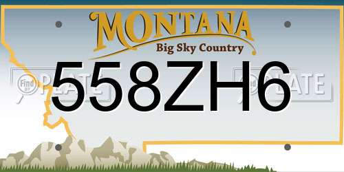 558ZH6 Montana License Plate