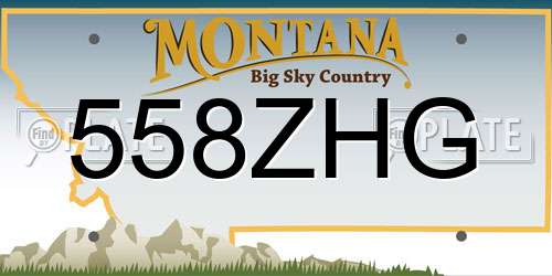 558ZHG Montana License Plate