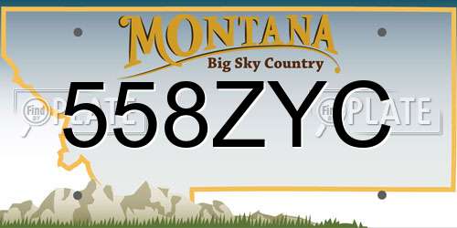 558ZYC Montana License Plate