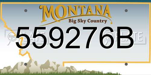 559276B Montana License Plate