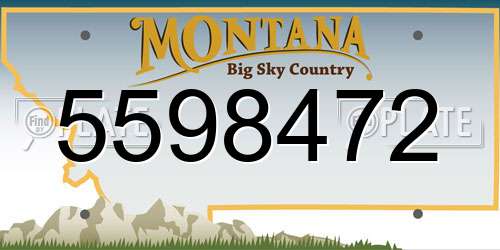 5598472 Montana License Plate