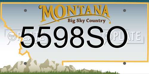 5598SO Montana License Plate