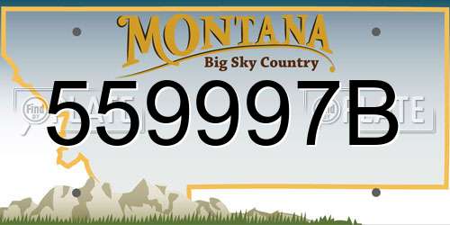 559997B Montana License Plate