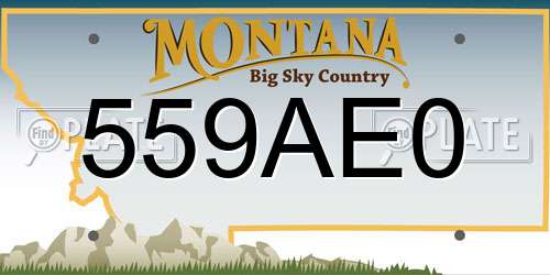 559AE0 Montana License Plate
