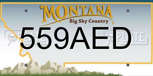 559AED Montana License Plate