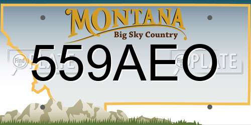 559AEO Montana License Plate