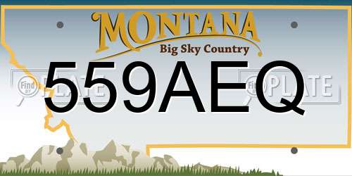 559AEQ Montana License Plate
