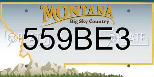 559BE3 Montana License Plate