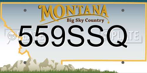 559SSQ Montana License Plate
