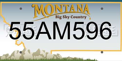 55AM596 Montana License Plate