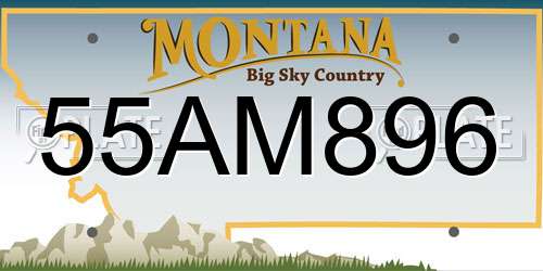 55AM896 Montana License Plate