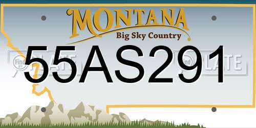 55AS291 Montana License Plate