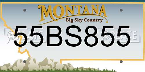 55BS855 Montana License Plate