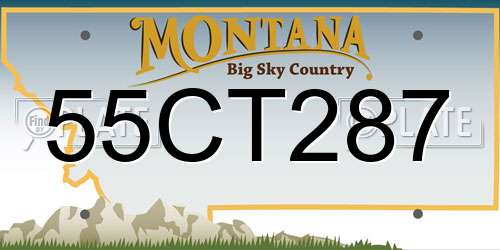 55CT287 Montana License Plate