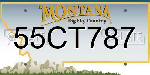 55CT787 Montana License Plate
