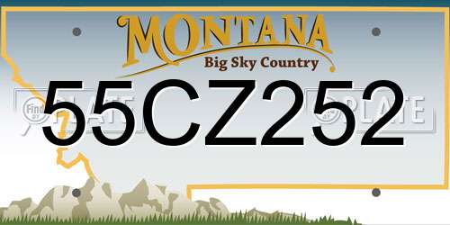 55CZ252 Montana License Plate
