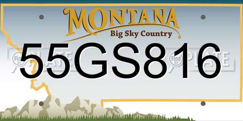 55GS816 Montana License Plate