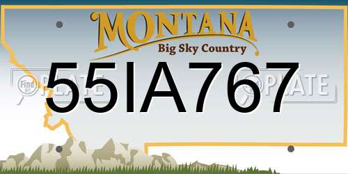 55IA767 Montana License Plate