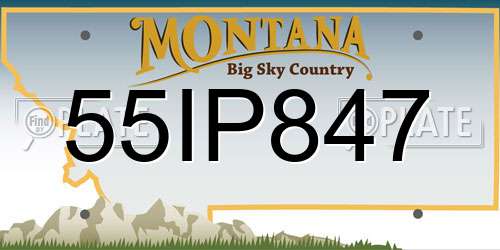 55IP847 Montana License Plate
