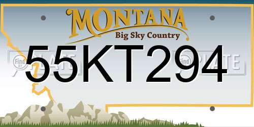55KT294 Montana License Plate