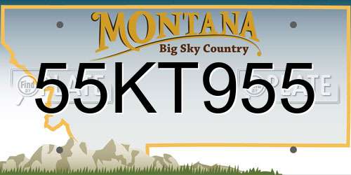55KT955 Montana License Plate