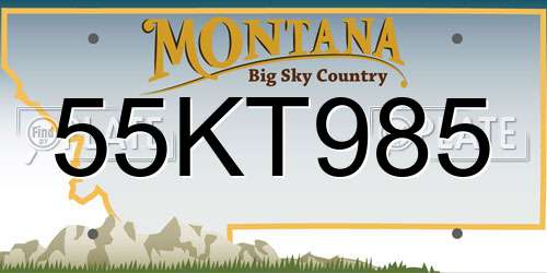 55KT985 Montana License Plate