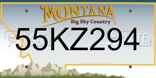 55KZ294 Montana License Plate