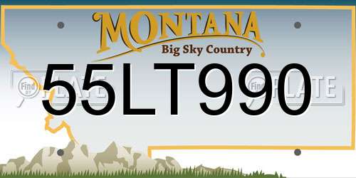 55LT990 Montana License Plate