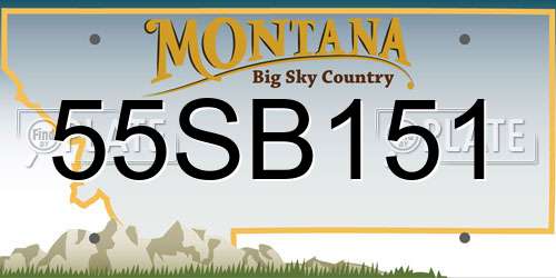 55SB151 Montana License Plate