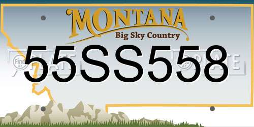 55SS558 Montana License Plate