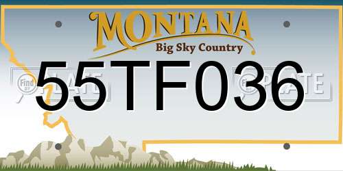 55TF036 Montana License Plate