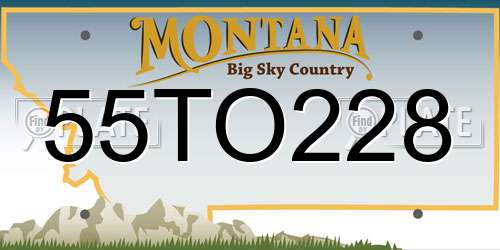 55TO228 Montana License Plate