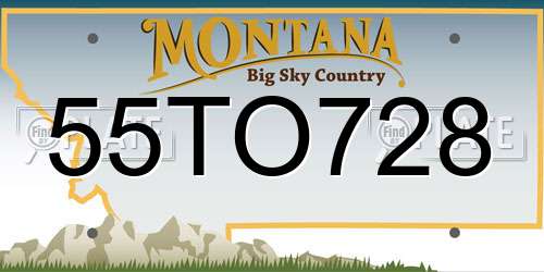 55TO728 Montana License Plate
