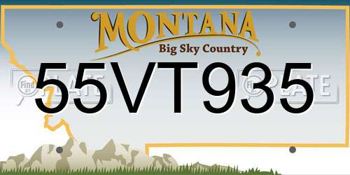 55VT935 Montana License Plate
